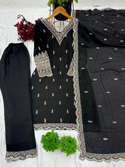 Unique Sequence Work Black Color Salwar Suit