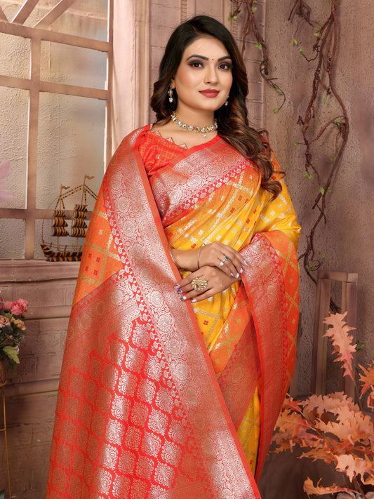 Wonderful Orange Color Kochi Silk Saree