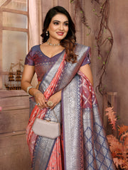 Wonderful Peach Color Kochi Silk Saree