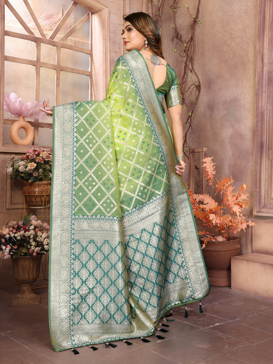Wonderful Green Color Kochi Silk Saree