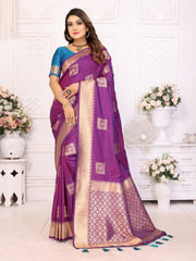 Attractive Soft Silk Purple Color Saree