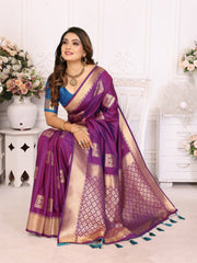 Attractive Soft Silk Purple Color Saree