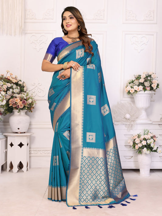 Attractive Soft Silk Blue Color Saree