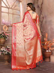 Preferable Tissue Silk Orange Color Saree
