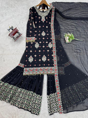 Fabulous Thread And Sequence Work Sharara Suit