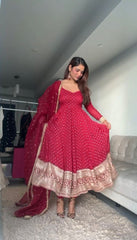 Precious Sequence Work Pink Color Anarkali Suit