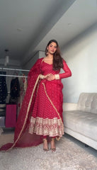 Precious Sequence Work Pink Color Anarkali Suit
