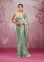 Awesome Glitter Dori Work Perrot Designer Saree
