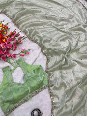 Awesome Glitter Dori Work Perrot Designer Saree