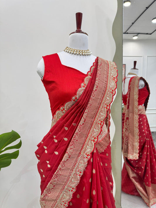 Precious Red Color Kota Silk Saree