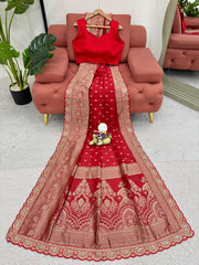 Precious Red Color Kota Silk Saree