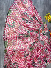 Outstanding Organza Multi Red Color lehenga Choli