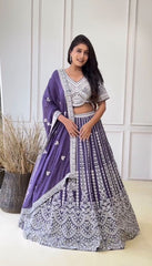 Marriage Special Sequnce Work Purple Color Lehenga Choli