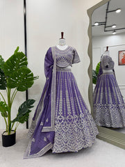 Marriage Special Sequnce Work Purple Color Lehenga Choli