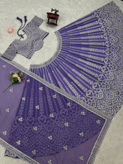 Marriage Special Sequnce Work Purple Color Lehenga Choli
