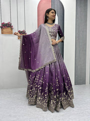 Good Looking Sequence Work Purple Color lehenga choli