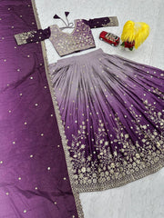 Good Looking Sequence Work Purple Color lehenga choli