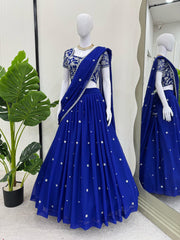 Awesome Georgette Blue Color Lehenga Choli