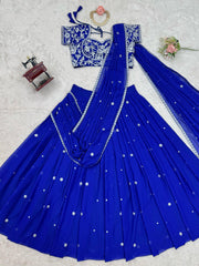 Awesome Georgette Blue Color Lehenga Choli
