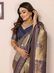 Admiring Tissue Silk Blue Color Saree