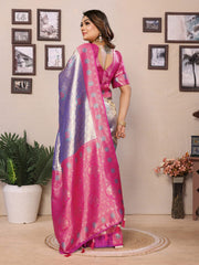Preferable Banarasi Silk Purple & Pink Color Saree