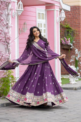 Glorious Georgette Wine Color Gown