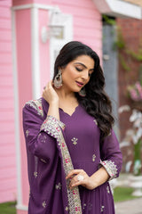 Glorious Georgette Wine Color Gown