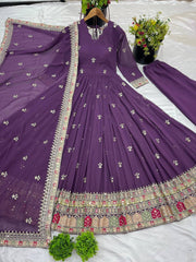 Glorious Georgette Wine Color Gown