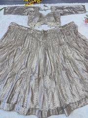 Wedding & Party Wear Jari Work Silver Color lehenga choli