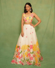 Function Wear Floral Print Multicolor lehenga choli