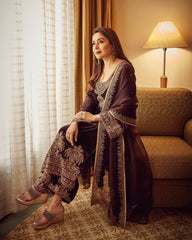 Delightful Silk Brown Color Salwar Suit