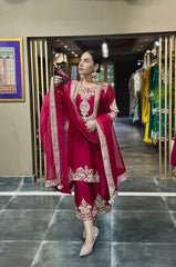 Adorable Sequence Work Red Color Salwar Suit