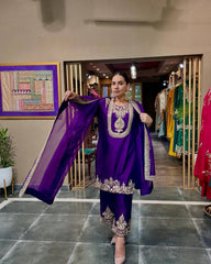Adorable Sequence Work Purple Color Salwar Suit