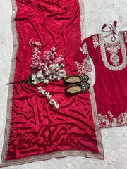 Adorable Sequence Work Red Color Salwar Suit