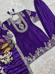 Adorable Sequence Work Purple Color Salwar Suit