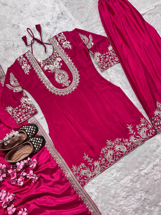 Adorable Sequence Work Pink Color Salwar Suit
