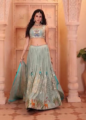 Wonderful Sequence Work Pista Color Lehenga Choli
