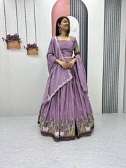 Occasion Wear Sequence Work Lavender Color lehenga choli