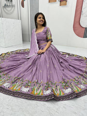 Occasion Wear Sequence Work Lavender Color lehenga choli