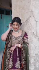 Function Wear Embroidery Work Wine Color Sharara Suit
