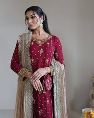 Awesome Sequence Work Red Color Salwar Suit