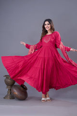 Stunning Roman SilK Pink Color Gown