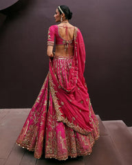 Marriage Special Tapeta Silk Pink Color Lehenga Choli