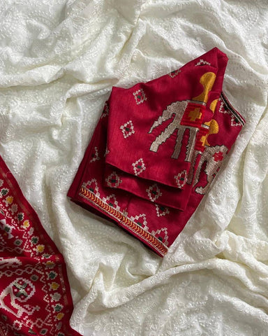 Georgette Foil Printed White Color Festive Wear Saree