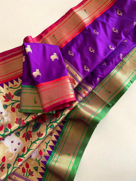 Adorable Paithani Weaving Purple Color Saree