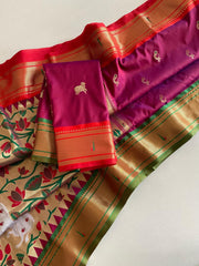 Adorable Paithani Weaving Pink Color Saree