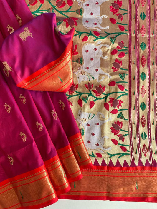 Adorable Paithani Weaving Pink Color Saree