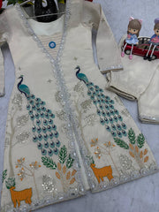 Good Looking Simmer Silk White Color Top With Pent