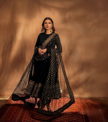 Attractive Georgette Sequence Work Black Color Gown