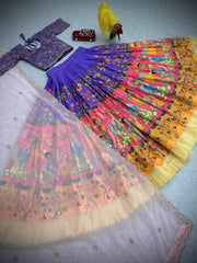 Occasion Wear Cotton Purple Multi Color Lehenga Choli